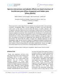 Species Interactions and Abiotic Effects on Stand Structure of Bristlecone Pine (Pinus Longaeva) and Limber Pine (Pinus Flexilis)