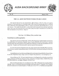 The U.S. Army Between World Wars I and Ii