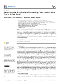 Variant Arterial Supply of the Descending Colon by the Coeliac Trunk: a Case Report