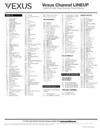 Vexus Channel LINEUP Lubbock & West Texas (Business Private-Viewing)