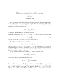 Weierstrass's Non-Differentiable Function
