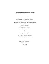 Hydroxyl Radical Additions to Arenes a Dissertation