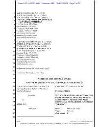 MOTION for FINAL APPROVAL of CLASS ACTION SETTLEMENT Case 5:17-Cv-00551-LHK Document 435 Filed 01/04/21 Page 2 of 34