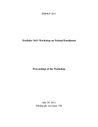 Proceedings of the Textinfer 2011 Workshop on Applied Textual