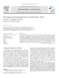 Self-Energy Screening Approximations in Multi-Electron Atoms