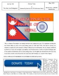 "We, at Ahimsa Foundation Are Deeply Shocked and Saddened by the 7.8 Magnitude Earthquake That Struck Nepal As Well As Its Surrounding Areas on 25Th April 2015