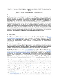 Why the Proposed DMA Might Be Illegal Under Article 114 TFEU, and How to Fix It