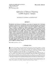 Application of Subspace Clustering in DNA Sequence Analysis