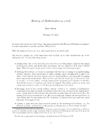 History of Mathematics As a Tool