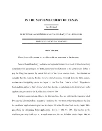 Opinion on Whether Or to What Extent Applications for Nomination by Convention May Be Challenged at Or Before the Convention for Which the Applications Are Made