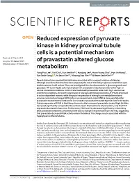 Reduced Expression of Pyruvate Kinase in Kidney Proximal Tubule