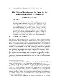 The Ethics of Reading and the Quest for the Audience in the Book of Chronicles