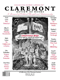 A Journal of Political Thought and Statesmanship Yuval Christopher Levin: Caldwell: Why E Democracy? Globalization Swindle Allen C