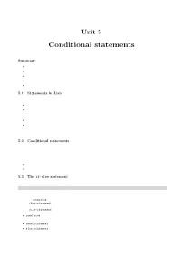 Conditional Statements