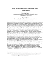Dark Matter Particles with Low Mass (And FTL)