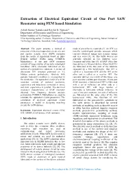 Extraction of Electrical Equivalent Circuit of One Port SAW Resonator