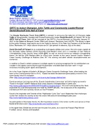 GRTC to Induct Olympian John Tuttle and Community Leader/Runner David Bischoff Into Hall of Fame