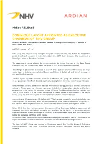 Press Release NHV Ardian