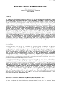 Abstract Introduction the Historical Context of Community Forestry