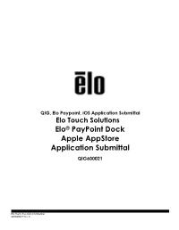 Elo® Paypoint Dock Apple Appstore Application Submittal