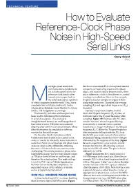 How to Evaluate Reference-Clock Phase Noise in High-Speed Serial Links