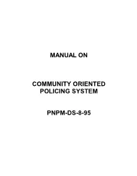 Manual on Community Oriented Policing System