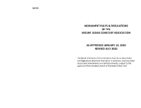 Monument Rules and Regulations Pertaining to All Types of Monuments Shall Be Deemed a Part of the General Rules and Regulations of the Association