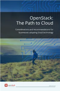 Openstack: the Path to Cloud