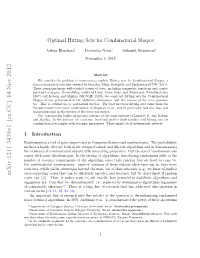 Optimal Hitting Sets for Combinatorial Shapes