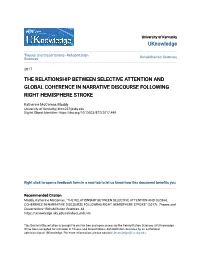 The Relationship Between Selective Attention and Global Coherence in Narrative Discourse Following Right Hemisphere Stroke