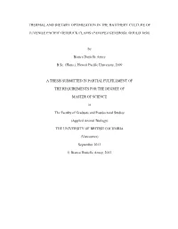 Thermal and Dietary Optimization in the Hatchery Culture Of