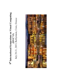 2013 – ISVC 13 Symposium Program