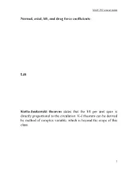 Lift Kutta-Joukowski Theorem States That the Lift Per Unit Span Is Directly P