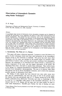 Observations of Atmospheric Dynamics Using Radar Techniques*