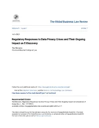Regulatory Responses to Data Privacy Crises and Their Ongoing Impact on E-Discovery