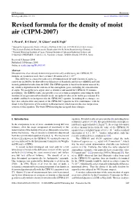 Revised Formula for the Density of Moist Air (CIPM-2007)
