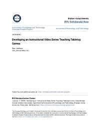 Developing an Instructional Video Series Teaching Tabletop Games