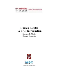 Human Rights: a Brief Introduction Stephen P