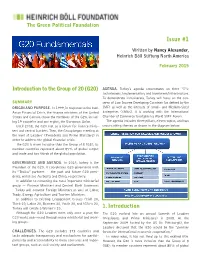Introduction to the Group of 20 (G20) Agenda