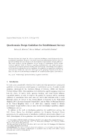 Questionnaire Design Guidelines for Establishment Surveys