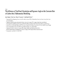 The Influence of Test-Panel Orientation and Exposure Angle On