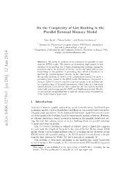 On the Complexity of List Ranking in the Parallel External Memory Model