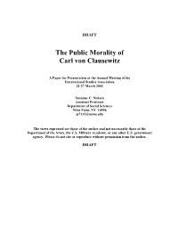 The Public Morality of Carl Von Clausewitz