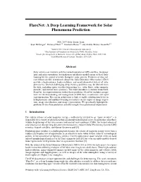 A Deep Learning Framework for Solar Phenomena Prediction