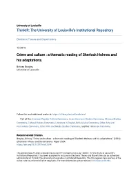 A Thematic Reading of Sherlock Holmes and His Adaptations