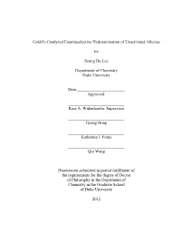 Gold(I)-Catalyzed Enantioselective Hydroamination of Unactivated Alkenes