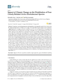 Impact of Climate Change on the Distribution of Four Closely Related Orchis (Orchidaceae) Species