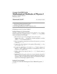 Mathematical Methods of Physics I Instructor: Predrag Cvitanovi´C Fall Semester 2012