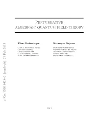 Perturbative Algebraic Quantum Field Theory