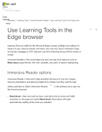 Read Aloud in the Edge Browser